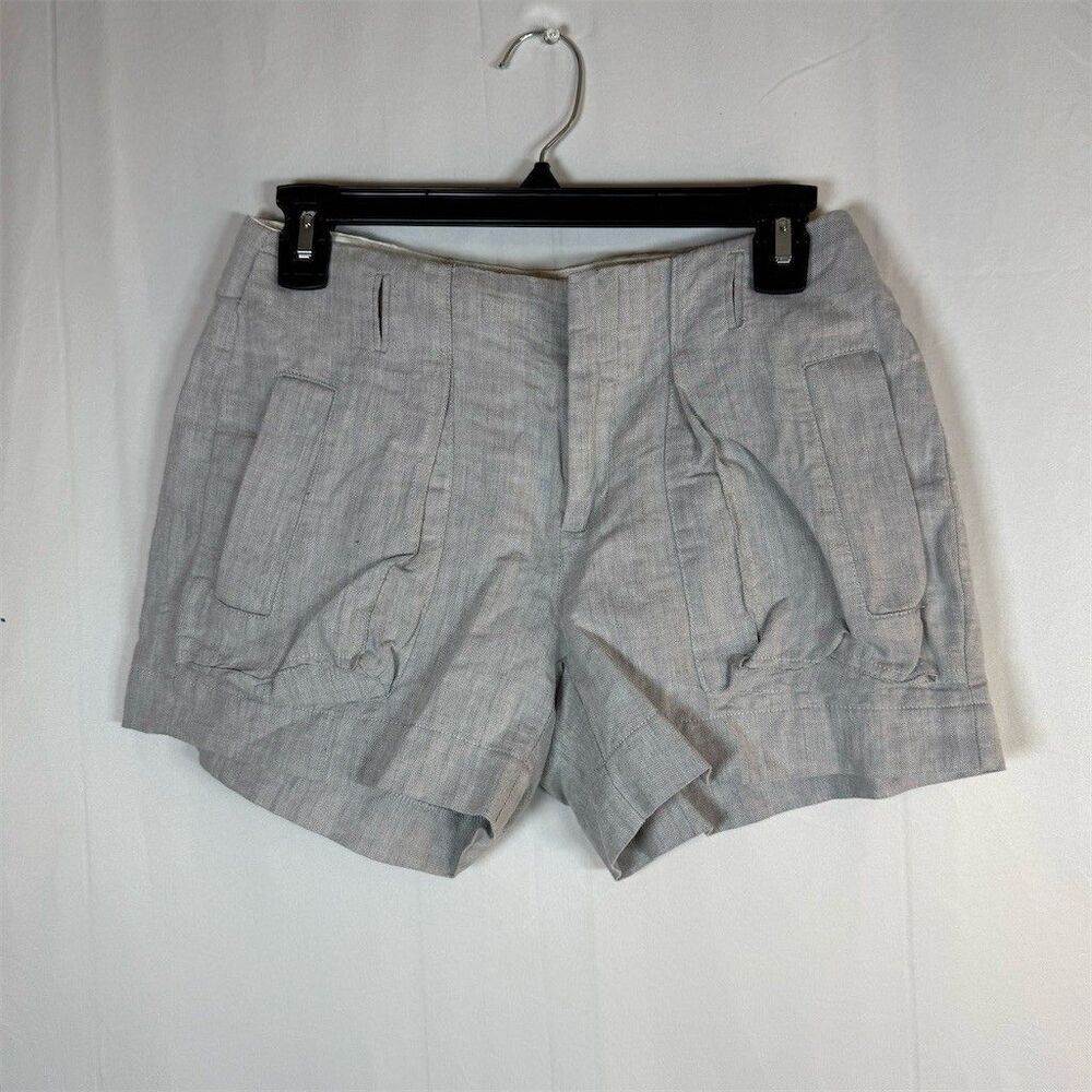Banana Republic Shorts Womens Gray Utility Cargo Cuffed Hem Martin Fit Size 4 - Picture 1 of 11